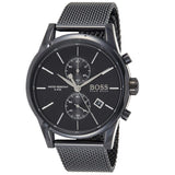 Hugo Boss Associate Chronograph Black Dial Black Mesh Bracelet Watch for Men - 1513769