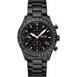 Hugo Boss Aero Chronograph Black Dial Black Steel Strap Watch for Men - 1513771