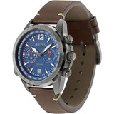 Hugo Boss Nomad Chronograph Blue Dial Brown Leather Strap Watch for Men - 1513773