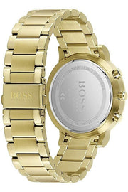 Hugo Boss Integrity Chronograph Black Dial Gold Steel Strap Watch for Men - 1513781