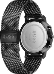 Hugo Boss Integrity Chronograph Black Dial Black Mesh Bracelet Watch for Men - 1513813