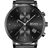 Hugo Boss Integrity Chronograph Black Dial Black Mesh Bracelet Watch for Men - 1513813