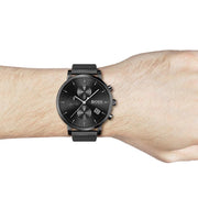 Hugo Boss Integrity Chronograph Black Dial Black Mesh Bracelet Watch for Men - 1513813