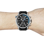 Hugo Boss Globetrotter Chronograph Black Dial Black Silicone Strap Watch for Men - 1513820