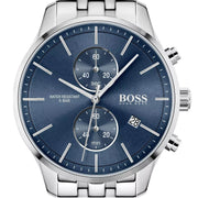Hugo Boss Associate Chronograph Blue Dial Silver Steel Strap Watch for Men - 1513839