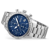 Hugo Boss Pilot Chronograph Blue Dial Silver Steel Strap Watch for Men - 1513850