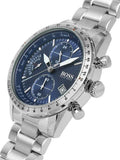 Hugo Boss Pilot Chronograph Blue Dial Silver Steel Strap Watch for Men - 1513850
