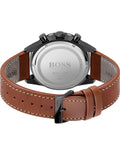 Hugo Boss Pilot Chronograph Black Dial Brown Leather Strap Watch for Men - 1513851