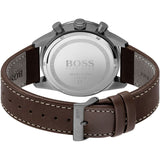 Hugo Boss Pilot Edition Chronograph Blue Dial Brown Leather Strap Watch for Men - 1513852