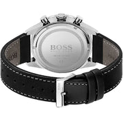 Hugo Boss Pilot Edition Chronograph Black Dial Black Leather Strap Watch for Men - 1513853