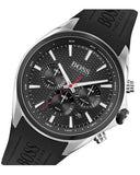 Hugo Boss Distinct Chronograph Black Dial Black Rubber Strap Watch for Men - 1513855