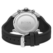 Hugo Boss Distinct Chronograph Black Dial Black Rubber Strap Watch for Men - 1513855