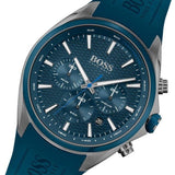 Hugo Boss Distinct Chronograph Blue Dial Blue Rubber Strap Watch for Men - 1513856