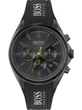 Hugo Boss Distinct Chronograph Black Dial Black Silicone Strap Watch for Men - 1513859