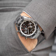 Hugo Boss Santiago Chronograph Black Dial Silver Steel Strap Watch for Men - 1513862