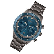 Hugo Boss Santiago Chronograph Blue Dial Grey Steel Strap Watch for Men - 1513863