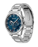 Hugo Boss Pioneer Chronograph Blue Dial Silver Steel Strap Watch for Men - 1513867
