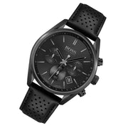 Hugo Boss Champion Chronograph Black Dial Black Leather Strap Watch for Men - 1513880