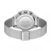 Hugo Boss Admiral Chronograph Black Dial Silver Mesh Bracelet Watch for Men - 1513904