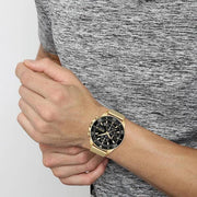 Hugo Boss Ocean Edition Chronograph Black Dial Gold Mesh Bracelet Watch for Men - 1513703