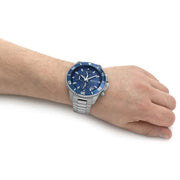 Hugo Boss Admiral Chronograph Blue Dial Silver Steel Strap Watch for Men - 1513907