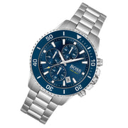 Hugo Boss Admiral Chronograph Blue Dial Silver Steel Strap Watch for Men - 1513907
