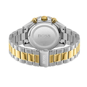 Hugo Boss Admiral Chronograph Black Dial Two Tone Steel Strap Watch for Men - 1513908