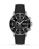 Hugo Boss Admiral Chronograph Black Dial Black Silicone Strap Watch for Men - 1513912