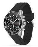 Hugo Boss Admiral Chronograph Black Dial Black Silicone Strap Watch for Men - 1513912