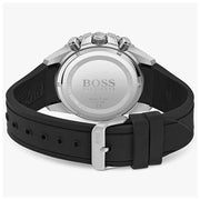 Hugo Boss Admiral Chronograph Black Dial Black Silicone Strap Watch for Men - 1513912
