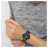 Hugo Boss Admiral Chronograph Black Dial Black Silicone Strap Watch for Men - 1513912
