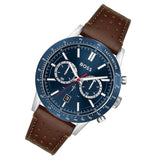 Hugo Boss Allure Chronograph Blue Dial Brown Leather Strap Watch for Men - 1513921