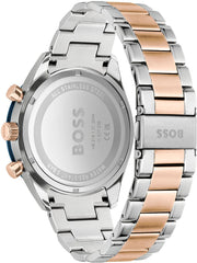 Hugo Boss Santiago Chronograph Blue Dial Two Tone Steel Strap Watch for Men - 1513937