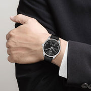 Hugo Boss Jet Chronograph Black Dial Black Leather Strap Watch for Men - 1513279