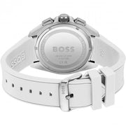 Hugo Boss Volane Chronograph Grey Dial White SIlicone Strap Watch for Men - 1513948