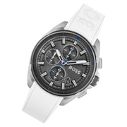 Hugo Boss Volane Chronograph Grey Dial White SIlicone Strap Watch for Men - 1513948