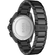 Hugo Boss Volane Chronograph Black Dial Black Steel Strap Watch for Men - 1513950
