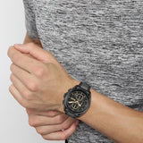 Hugo Boss Volane Chronograph Black Dial Black Steel Strap Watch for Men - 1513950