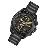 Hugo Boss Driver Chronograph Black Dial Black Steel Strap Watch for Men - 1513277