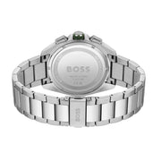 Hugo Boss Volane Chronograph Green Dial Silver Steel Strap Watch for Men - 1513951