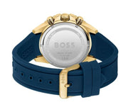 Hugo Boss Admiral Chronograph Blue Dial Blue Rubber SIlicon Strap Watch for Men - 1513965