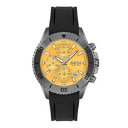 Hugo Boss Admiral Chronograph Yellow Dial Black Rubber Strap Watch for Men - 1513968