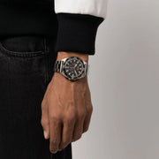 Hugo Boss Energy Chronograph Black Dial Silver Steel Strap Watch For Men - 1513971