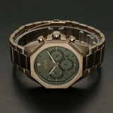 Hugo Boss Classic Chronograph Olive Green Dial Beige Gold Steel Strap Watch For Men - 1514019