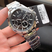 Hugo Boss Troper Chronograph Black Dial Silver Steel Strap Watch For Men - 1514057