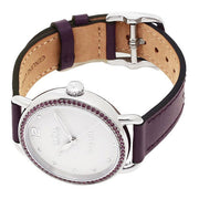 Coach Delancey White Dial Purple Leather Strap Watch for Women - 14502886