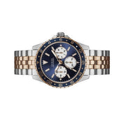 Guess Odyssey Blue Dial Two Tone Steel Strap Watch For Men - W1107G3