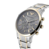 Emporio Armani Renato Chronograph Silver Dial Two Tone Steel Strap Watch For Men - AR11076