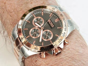 Hugo Boss Ikon Chronograph Grey Dial Two Tone Steel Strap Watch for Men - 1513339