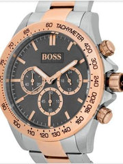 Hugo Boss Ikon Chronograph Grey Dial Two Tone Steel Strap Watch for Men - 1513339